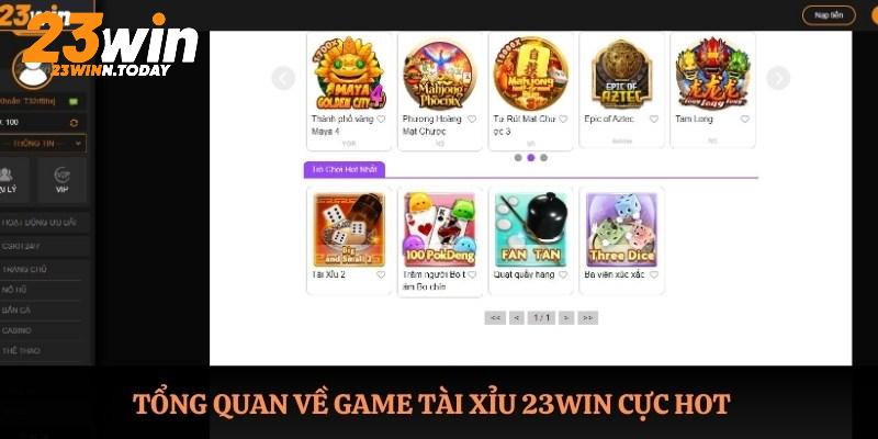 Tổng quan về game tài xỉu 23WIN cực hot